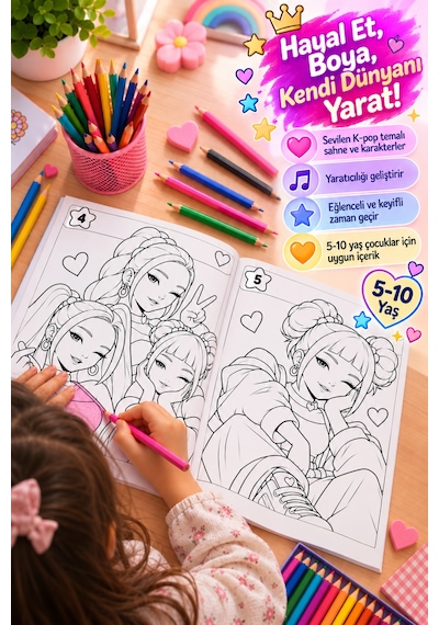 Renkli Hayaller Aktivite Etkinlik A4 Boyama Ve Etkinlik Kitabı 24 Yaprak 48 Sayfa
