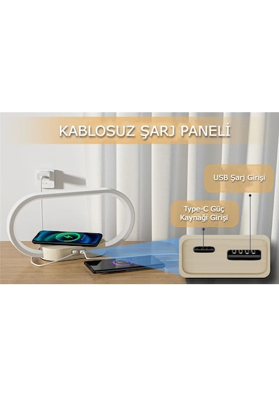 Dailytech Ahşap Kablosuz Şarj Paneli Led Işıkılı