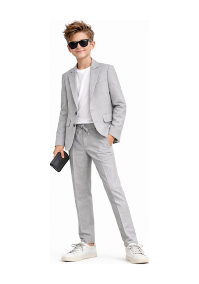 Ahengim Erkek Çocuk Modern Casual Slim Fit Takım Elbise Ak2850 Gri