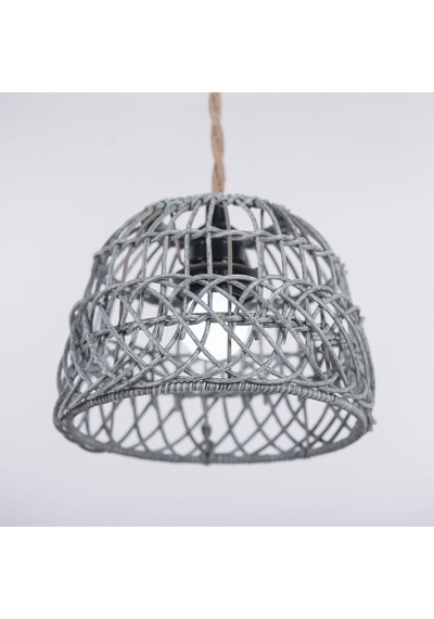 Homyl Rustik Rattan Örgü Retro Avize Işık Kapağı Ev Mavi Mavi
