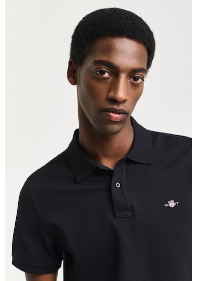 Gant Erkek Regular Fit Shield Pique Polo T-shirt - Siyah Black