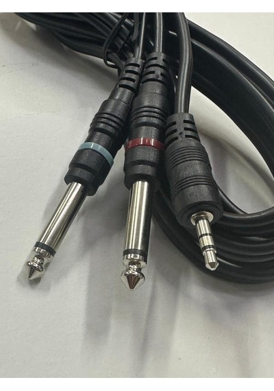 1.5 Metre 3.5 Mm Stereo Erkek 2 X 6.3 Mm Mono Kablo Amfi Kablosu