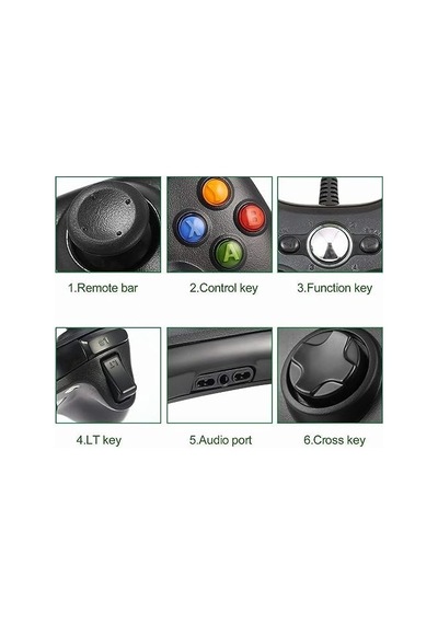 Xbox 360 Controller Pc Kablolu Oyun Kolu 2,20m Usb Kablolu Bilgisayar Oyun Kolu Gamepad Joystick Controller Bilgisayar Uyumlu