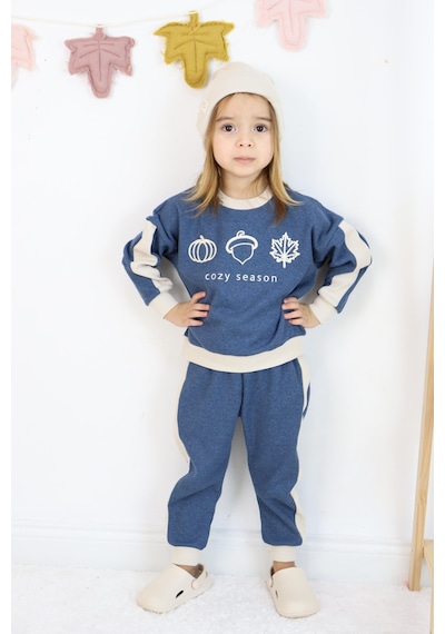 Miababy Cozy Nakış Baskılı 3lü Takım Mavi