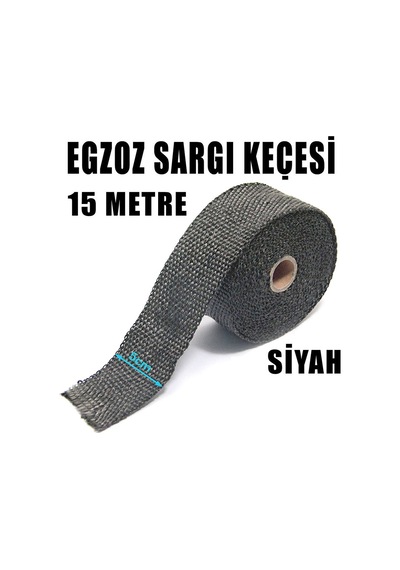 Egzoz Yanmaz Sargı Keçesi 15 Metre Siyah