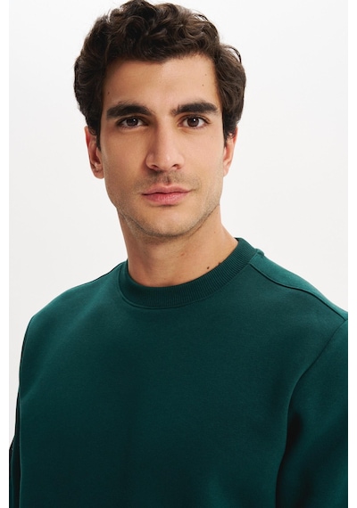 AR-MA Arma Erkek Regular Fit Basic 3 İplik Şardonlu Bisiklet Yaka Sweatshirt Pamuk Polyester Karışımlı K30124603302 Yeşil
