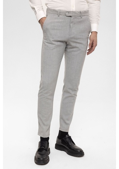 Antioch Erkek Aksesuar Detaylı Slim Fit Pantolon Açık Gri