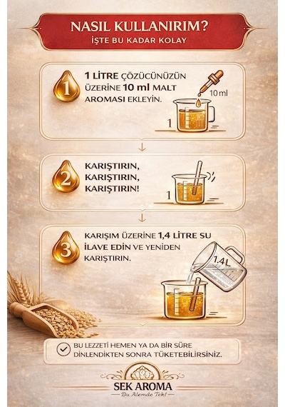 Sek Aroma Black Malt Hazır Karışım Viski Kiti - Black Malt Hazır Karışım Viski Aroması 50 ML - 5 L Uyumlu