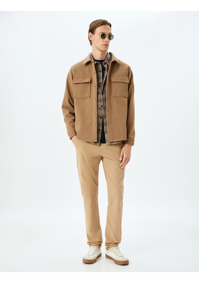 Koton Slim Fit Pamuklu Gabardin Pantolon Bej 5wam40055hw Ekru