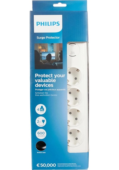 Philips Spn7040wa Akım Korumalı Priz 4'lü 600j 2m 3680w 16a Diğer