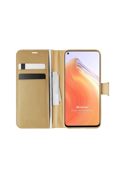 Xiaomi Mi 10t Pro Kılıf Standlı Kapaklı Korumalı Gold R108989:gold