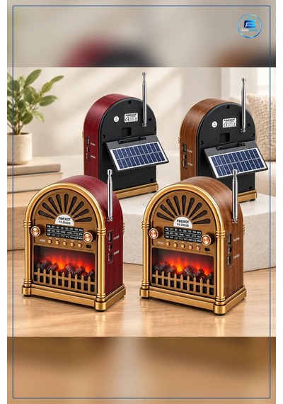 Solar Şarjlı Nostaljik Radyo Bluetooth Hoparlör Am Fm Sw Usb Type