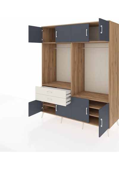 Kronos Gardrop 7 Raflı 2 Çekmeceli 2 Askılı 176x59x221 Çam-antrasit/aytaşı Antrasit/aytaşı Kronos Gardrop 7 Raflı 2 Çekmeceli 2 Askılı 176x59x221 Çam-antrasit/aytaşı Antrasit/aytaşı
