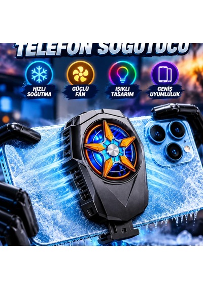 Fanlı Telefon Soğutucu Radyatörlü Işıklı Tasarım Ve Geniş Telefon Uyumluluğu