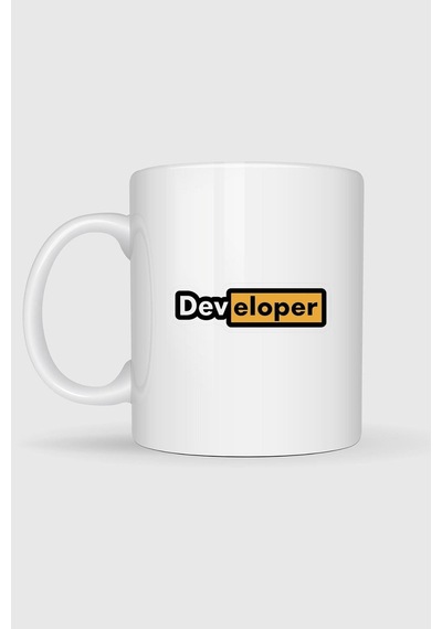 Developer Yazılımcı Baskılı Kupa Bardak Beyaz