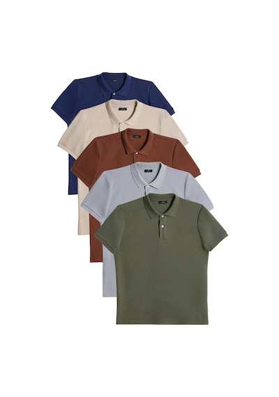 Tudors Erkek 5'li Paket Lacivert-taş-kahverengi-gri-haki Slim Fit Pamuklu Düz Pike Polo Yaka Tişört-33008 Multi Çok Renkli Tudors Erkek 5'li Paket Lacivert-taş-kahverengi-gri-haki Slim Fit Pamuklu Düz Pike Polo Yaka Tişört-33008 Multi Çok Renkli