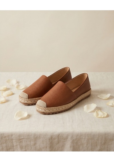 Futsishoes Lucıa Taba Hakiki Deri Dikiş Detaylı Kadın Espadril