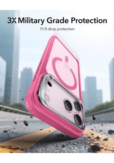 Esr Apple Uyumlu iPhone 17 Pro Max Classic Hybrid Magsafe Standlı Kılıf - Kamera Kontrol Buton - Pembe Pembe