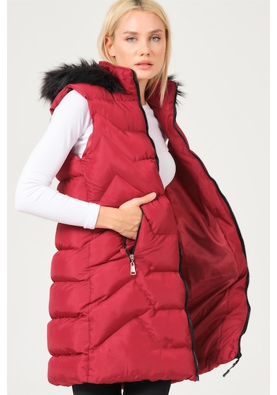 Dewberry Bayan Yelek Z6761 Bordo