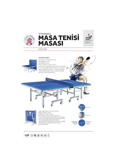 Dongxıng Ittf Onaylı Masa Tenisi Masası -1dgakk2008b