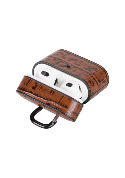 Casquet Apple Uyumlu AirPods 3.nesil Deri Kılıf Yk6 Taba Taba