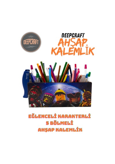 Deepcraft Ahşap Çocuklar İçin Masa Üstü Kare Kalemlik & Organizer-roblox Deepcraft Ahşap Çocuklar İçin Masa Üstü Kare Kalemlik & Organizer-roblox