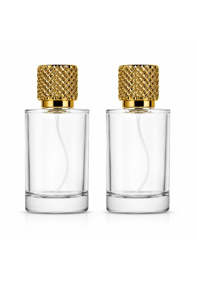 20 Adet Boş Cam Parfüm Şişe, 100 Ml, Silindir Model, Şeffaf-fuss-100