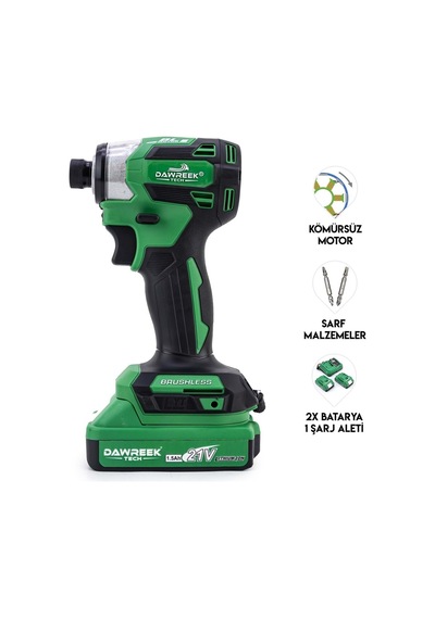 Dawreek BT0208 Akülü Torklu Vidalama Makinesi - Yeşil