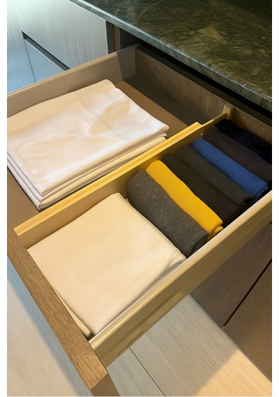 Doğal Bambu Ayarlanabilir Yaylı Çekmece Ayracı Çok Amaçlı Dolap Ve Organizer Bölücü Br-6712 Ahşap