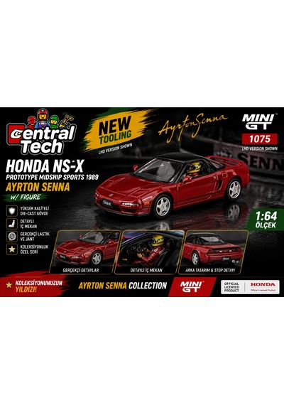 Mini Gt 1:64 Honda Ns-x Prototype 1989 Ayrton Senna Sürücü Figürlü Mgt01075 Kırmızı