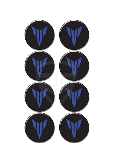 Yamaha Mt Logo 8'Li Koruma Takozu 3D Sticker Etiket Siyah Mavi