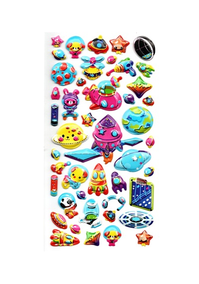 Sticker Kabartmalı Stiker Defter, Planlayıcı Etiket Limlra-033 - 17x9 Cm - Uzay, Galaksi