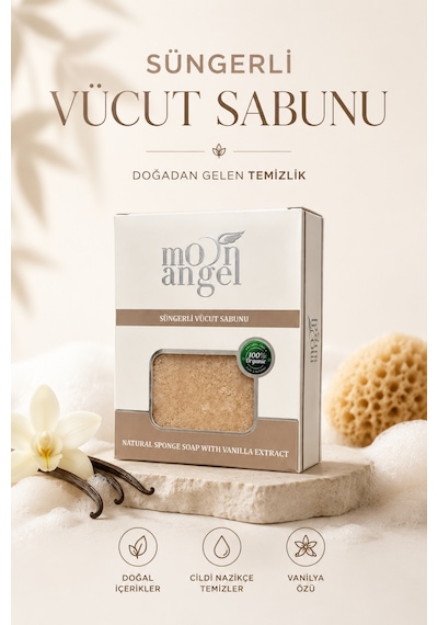 Süngerli Sabun Doğal Güzellik Vanilla Extract Vücut Sabunu Vanilya