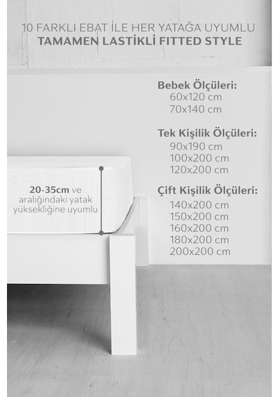 Premium Sıvı Su Geçirmez Fitted Full Kenar Tek Kişilik Çift Kişilik Sessiz Yatak Koruyucu Alez Beyaz