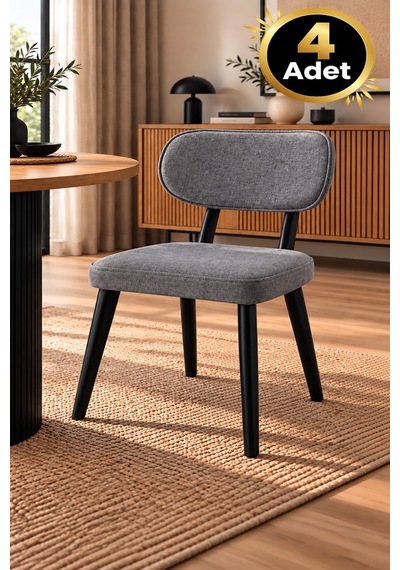4 Adet Masal Ahşap Gürgen Sandalye Cafe,restaurant,mutfak,salon,yemek Odası Sandalyesi Siyah