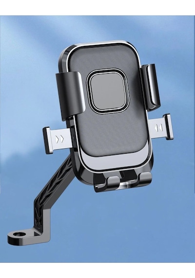 Ayarlanabilir Bisiklet Scooter Motosiklet Otomatik Tuşlu Motorsiklet Ayna Bağlantılı Telefon Tutucu