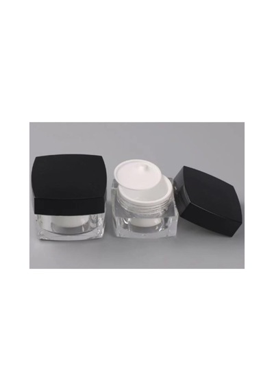 5 Ml Krem Kavanozu,kozmetik Kutusu, Siyah Kapaklı Akrilik Krem Kutusu 2 Li Set,beyaz Çok Renkli