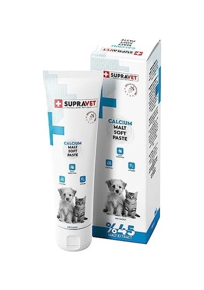 Supravet Calcium Kedi Ve Köpekler İçin Kalsiyum Malt Paste 100 Gr