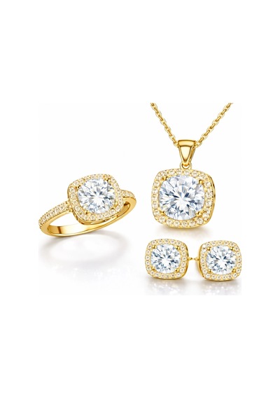 Gümüş Gold Kare Montür Kadın Set