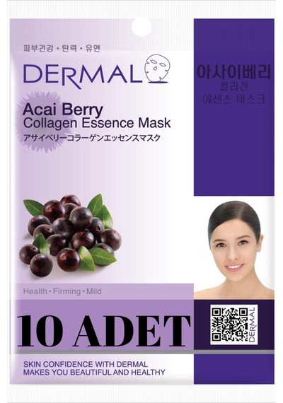 Dermal Acai Çileği Sıkılaştırıcı ve Nemlendirici Yüz Maskesi 10'lu