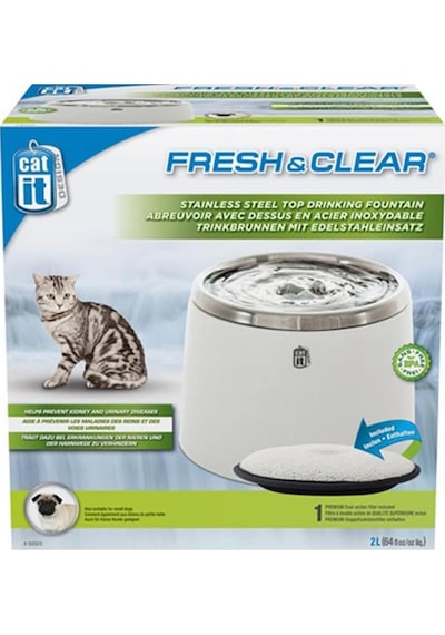 Catit Fresh & Clear Otomatik Devirdaim Çelik Kedi Suluğu 2 L