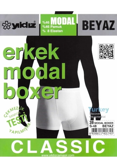 Yıldız Erkek Modal Likralı Boxer 37/42 - 6 Adet 001