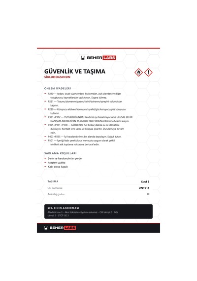 Beherlabs Siklohekzanon 1 L