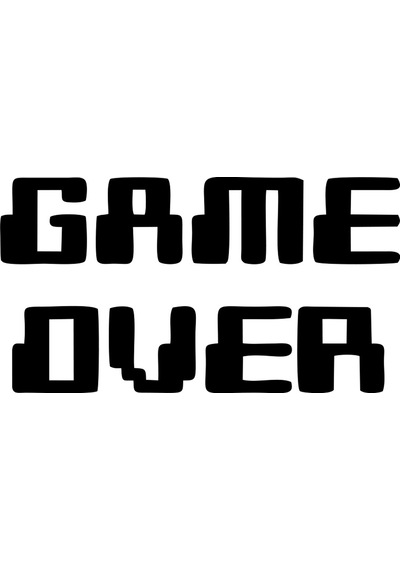 Game Over Araba Sticker 17x17 Cm Siyah