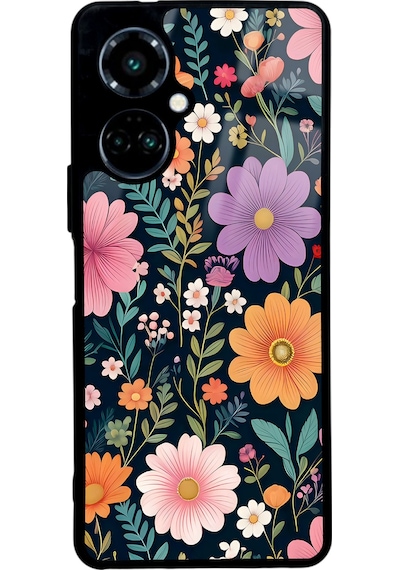 Tecno Camon 19 Çiçekler Tasarımlı Glossy Telefon Kılıfı Çok Renkli