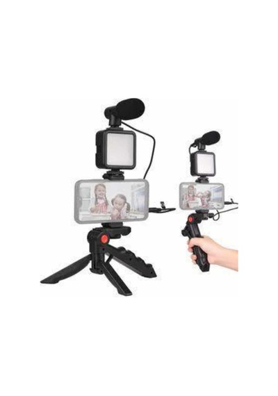 Telefon - 34 - Tutucu Mini Mikrofonlu Tripod Vlog - Muratech - Çekim Video Çok Renkli
