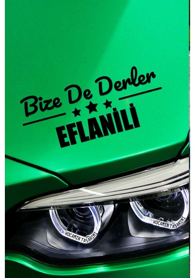 Karabük Eflani Şık Araç Tasarımı Karabük Bize De Derler Eflanili 40x15 Cm Oto Çıkartma 40 CM - Siyah
