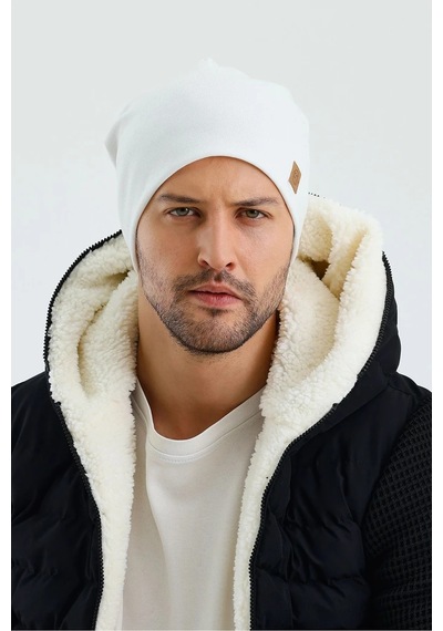 Erkek Termal %100 Pamuklu Soft 2 Stil 1 Arada Bere Premium Cuts Serisi - Standart / Beyaz Beyaz