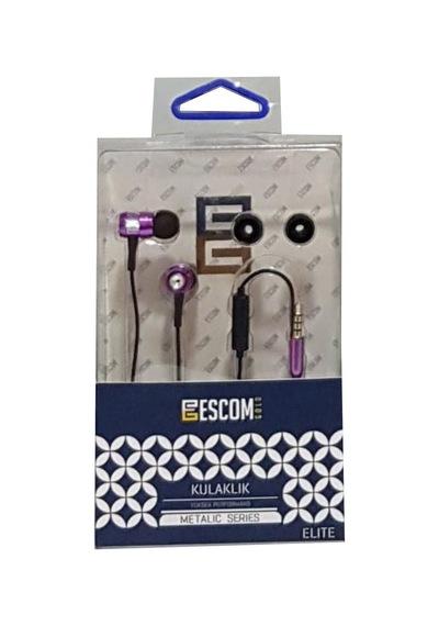 Kulaklık Mikrofonlu Metal Escomgold Kk-10 Mor Standart