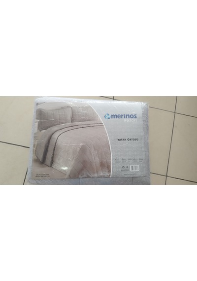 Merinos Yatak Örtüsü Çift Kişilik İpeksoft / Çeyizlik / Günlük Kullanım İçin Uygun Açık Gri